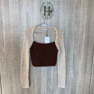Zara Cropped Crochet Bolero/Sweater‎